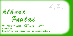 albert pavlai business card